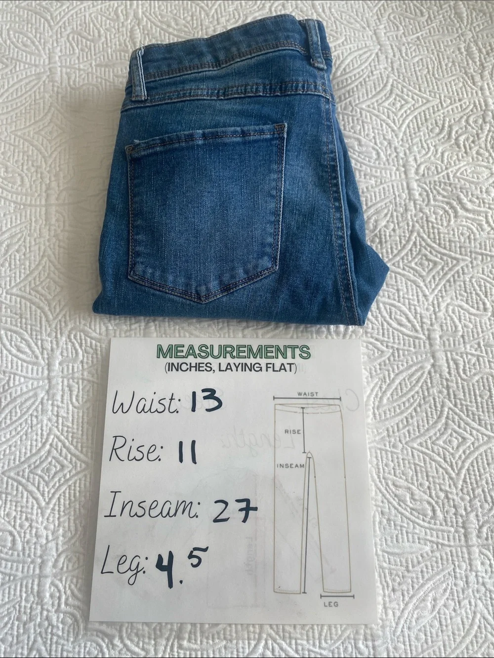 Dip Demim Slim High-Rise Women's Jeans in Medium Blue Sz 6 - Picture 12 of 13
